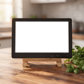 Appliance Digital Cookbook Wood Kitchen Appliance Mockup | Transparent Screen PNG Download | Commercial Licence | bulkmockup