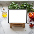 Kitchen Appliance, Appliance Recipe Tablet Bamboo Stand | High-Resolution Transparent PNG | bulkmockup | Commercial Use | MockupBulk