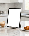 Kitchen Appliance Mockup | Appliance Recipe Tablet Marble Counter | Transparent Screen PNG Download | Commercial Licence | bulkmockup