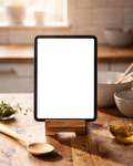 Kitchen Appliance Mockup | Appliance Recipe Tablet Wooden Stand | bulkmockup PNG Template | Transparent Display | Commercial Use | MockupBulk