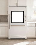 Kitchen Appliance Mockup — Appliance Smart Fridge White Kitchen — bulkmockup PNG Template | Transparent Display | Commercial Use | MockupBulk
