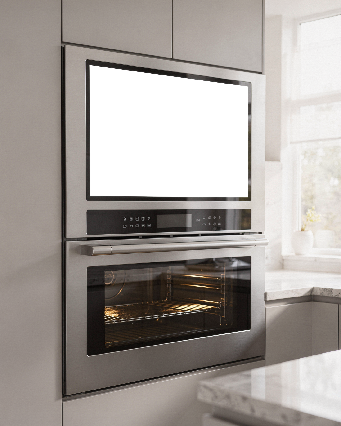 Kitchen Appliance Mockup — Appliance Smart Oven Wall Mounted — Instant PNG Download | Transparent Screen | Commercial Use | MockupBulk