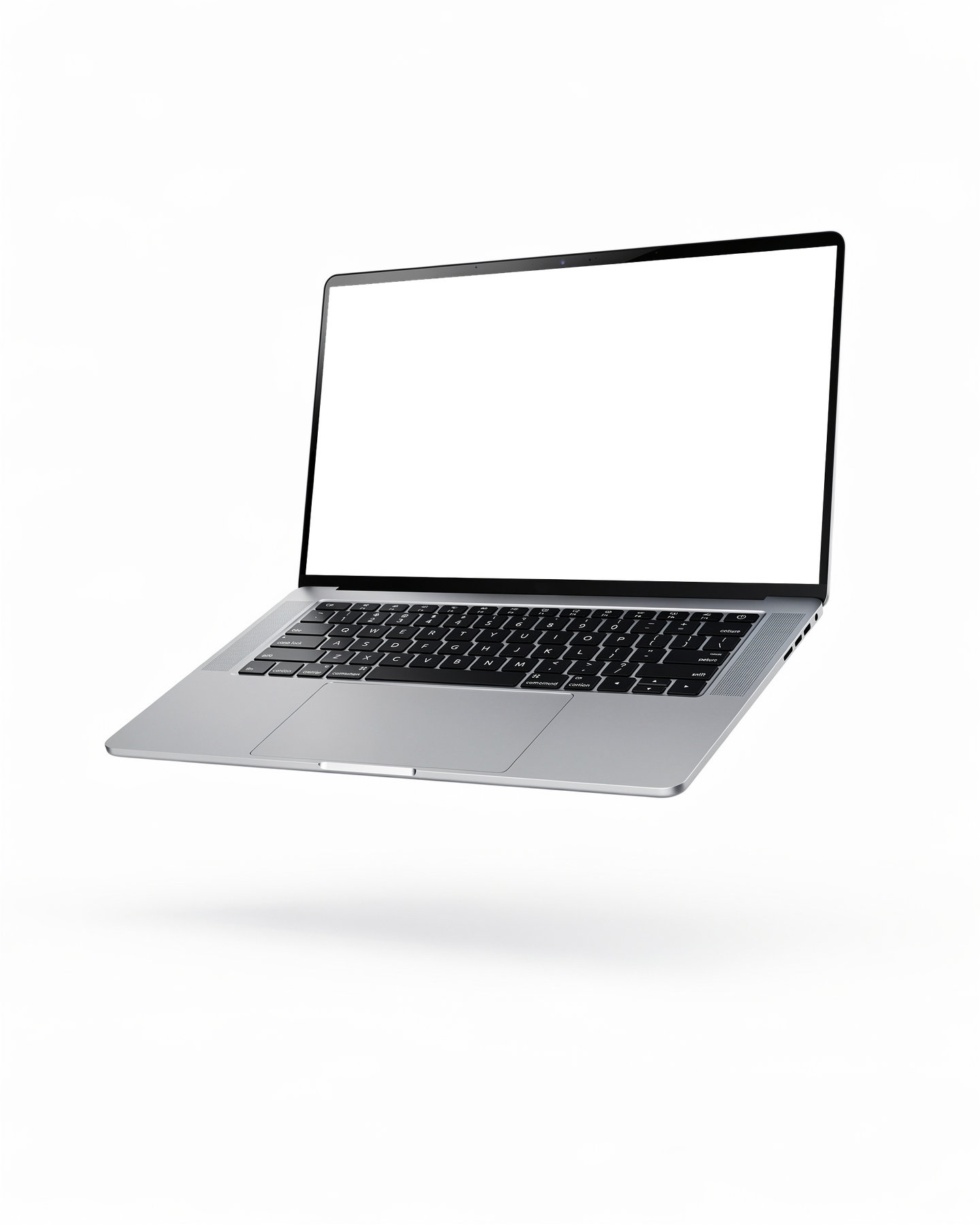 Laptop Mockup — Generic Floating White Bg — High-Res PNG with Transparent Screen | Commercial Use | bulkmockup | MockupBulk
