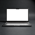Laptop, Generic Open Black Bg | Device Screen PNG | bulkmockup Template | For Portfolio & Showcase | MockupBulk