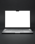 Laptop, Generic Open Black Bg | High-Res PNG Mockup | bulkmockup | Commercial Licence | MockupBulk