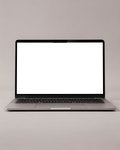 Laptop Mockup — Generic Open Grey Bg — Device Screen PNG | bulkmockup Template | For Portfolio & Showcase | MockupBulk