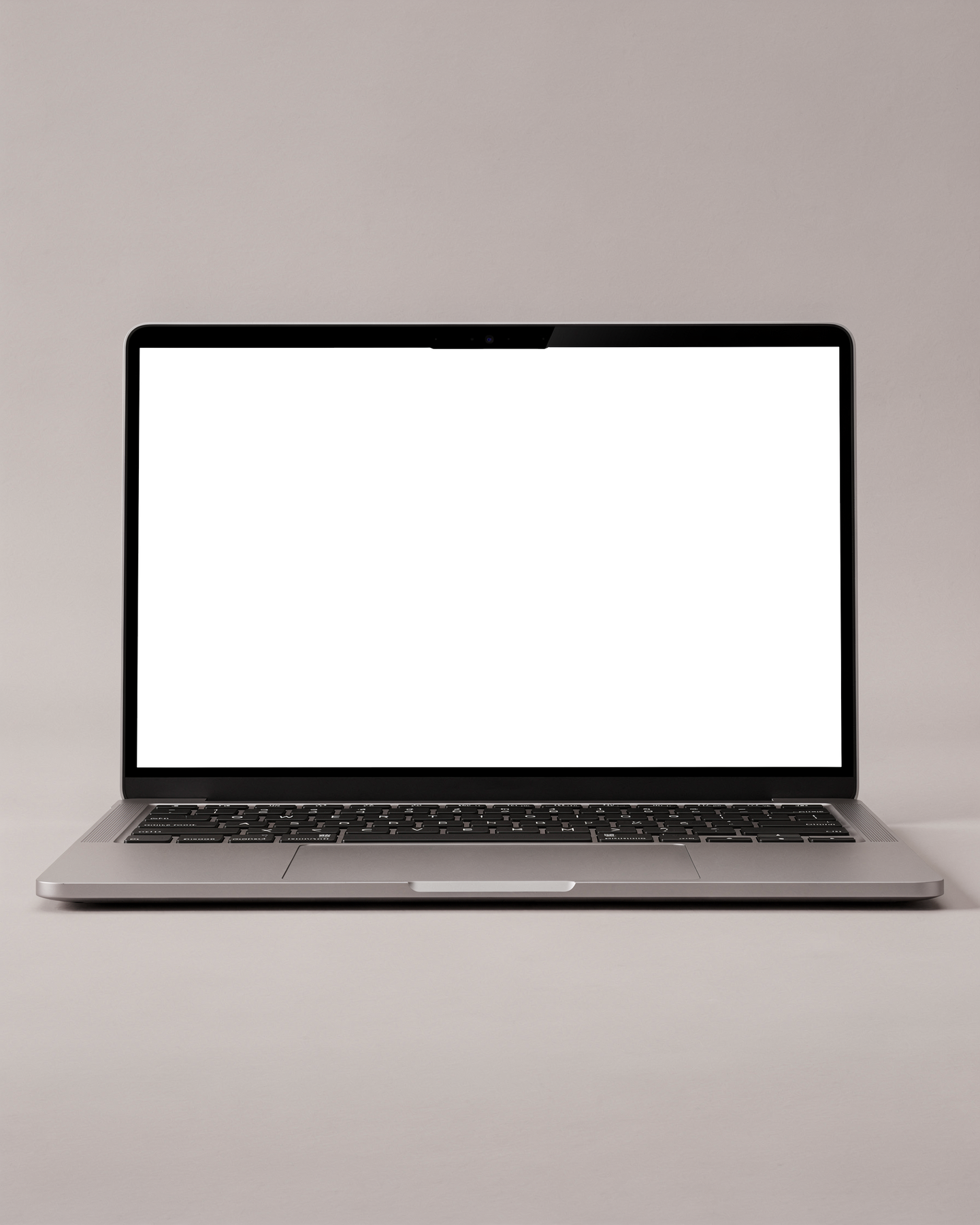 Laptop Mockup — Generic Open Grey Bg — Device Screen PNG | bulkmockup Template | For Portfolio & Showcase | MockupBulk