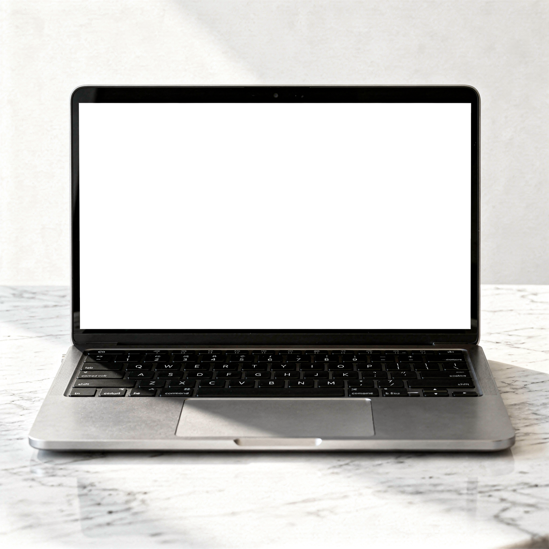 Laptop, Generic Open Marble Bg | Device Screen PNG | bulkmockup Template | For Portfolio & Showcase | MockupBulk