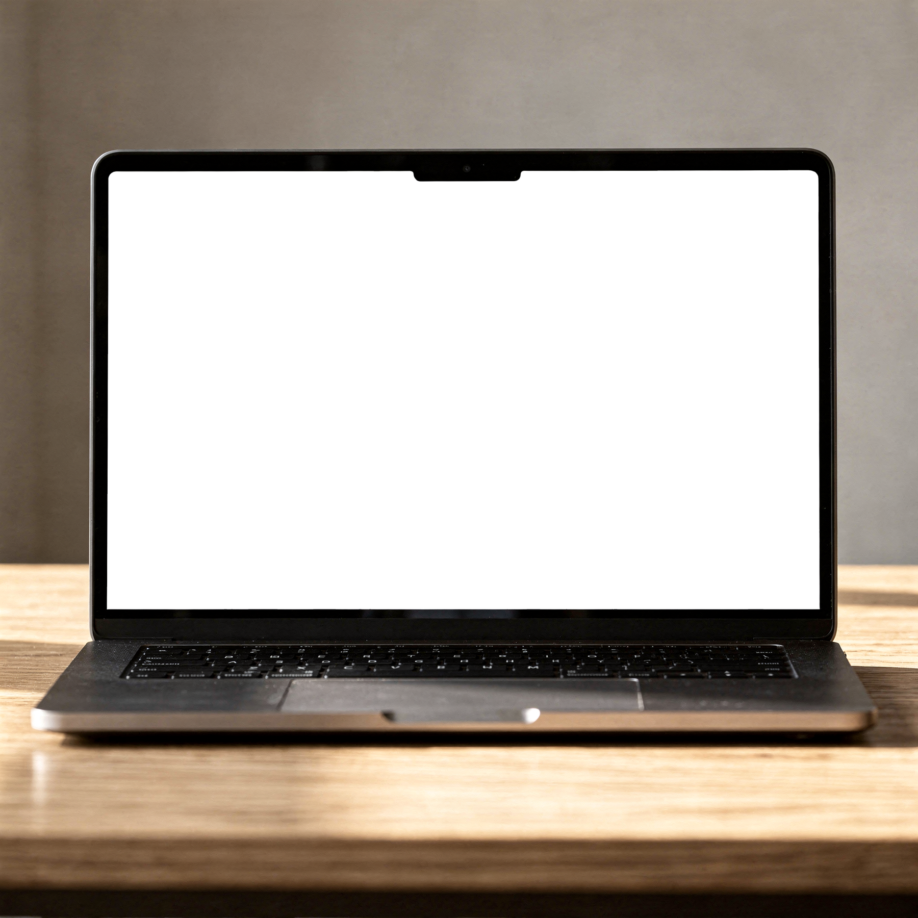 Laptop Mockup — Generic Open Wood Bg — PNG Screen Template | bulkmockup Instant Download | Commercial Licence | MockupBulk