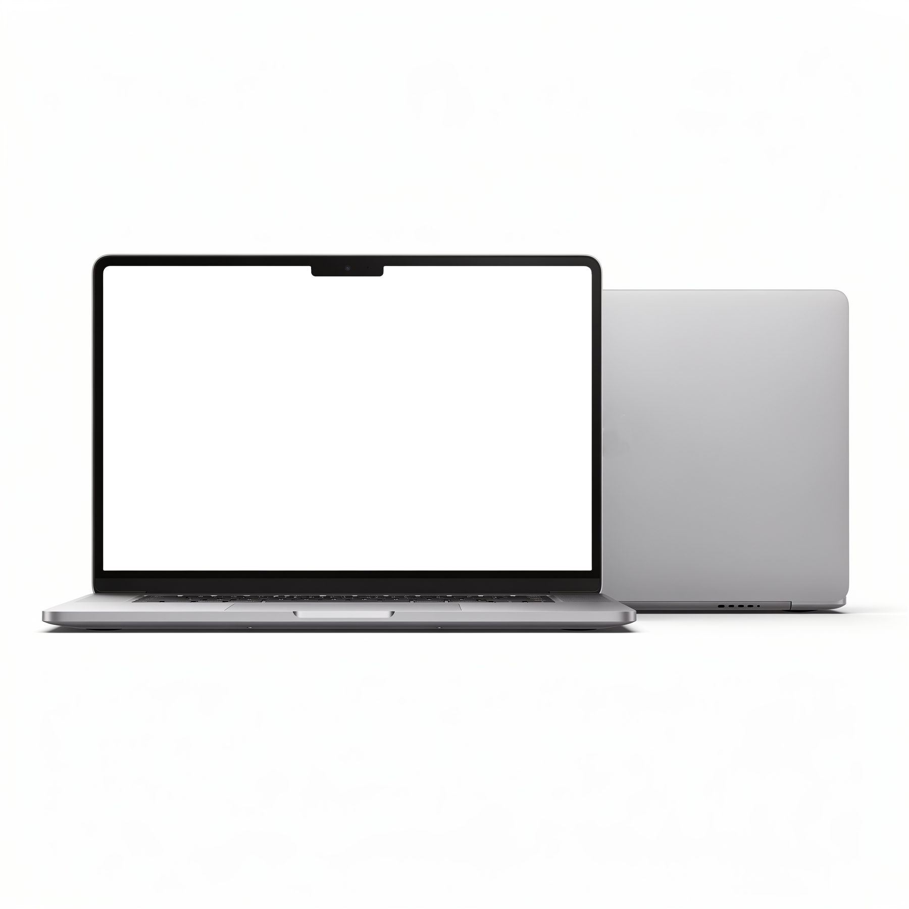 Generic Pair Open And Closed Laptop Mockup | High-Resolution Transparent PNG | bulkmockup | Commercial Use | MockupBulk