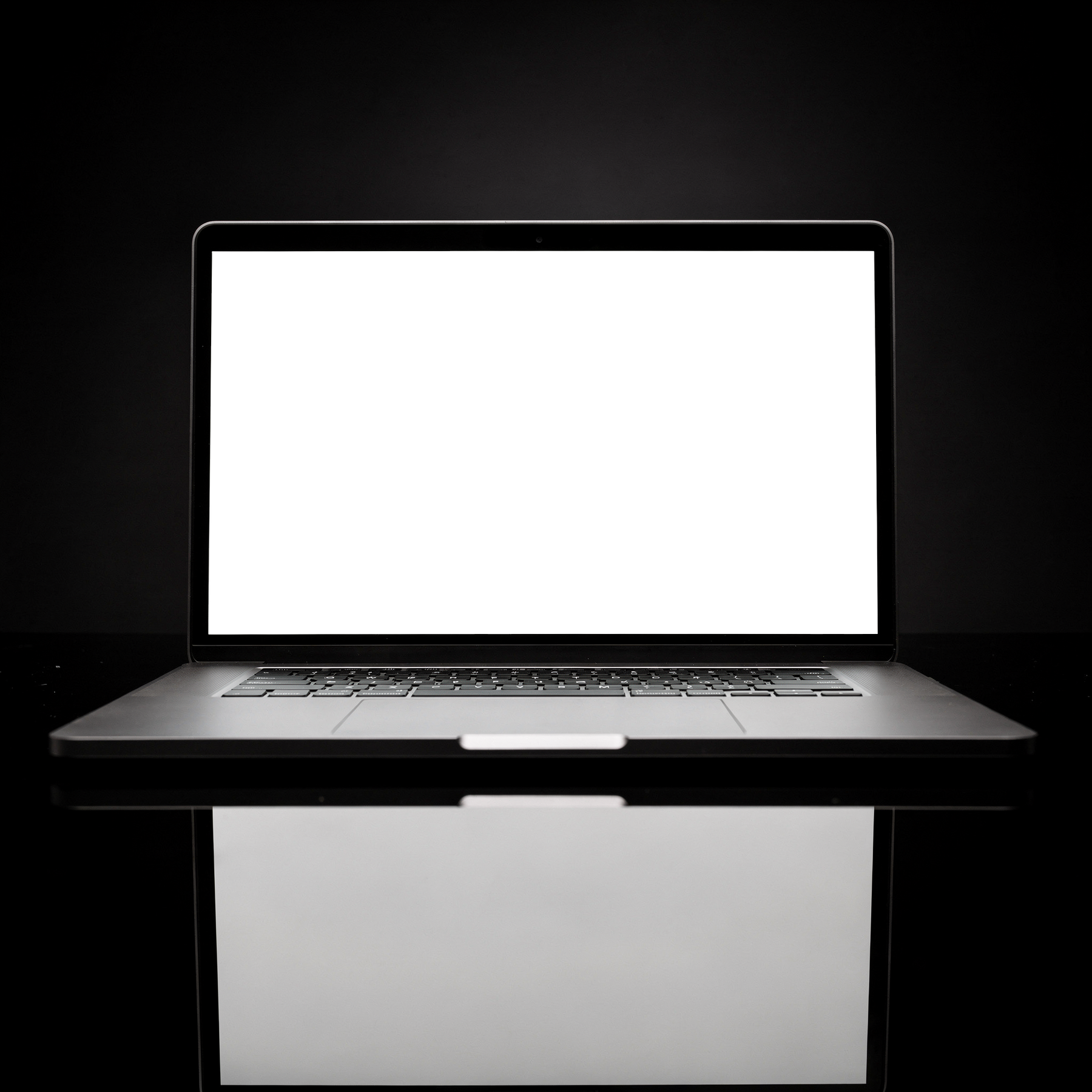 Laptop Mockup | Generic Reflection Glossy Black | Instant PNG Download | Transparent Screen | Commercial Use | MockupBulk