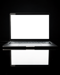 Laptop Mockup — Generic Reflection Glossy Black — Device Screen PNG | bulkmockup Template | For Portfolio & Showcase | MockupBulk