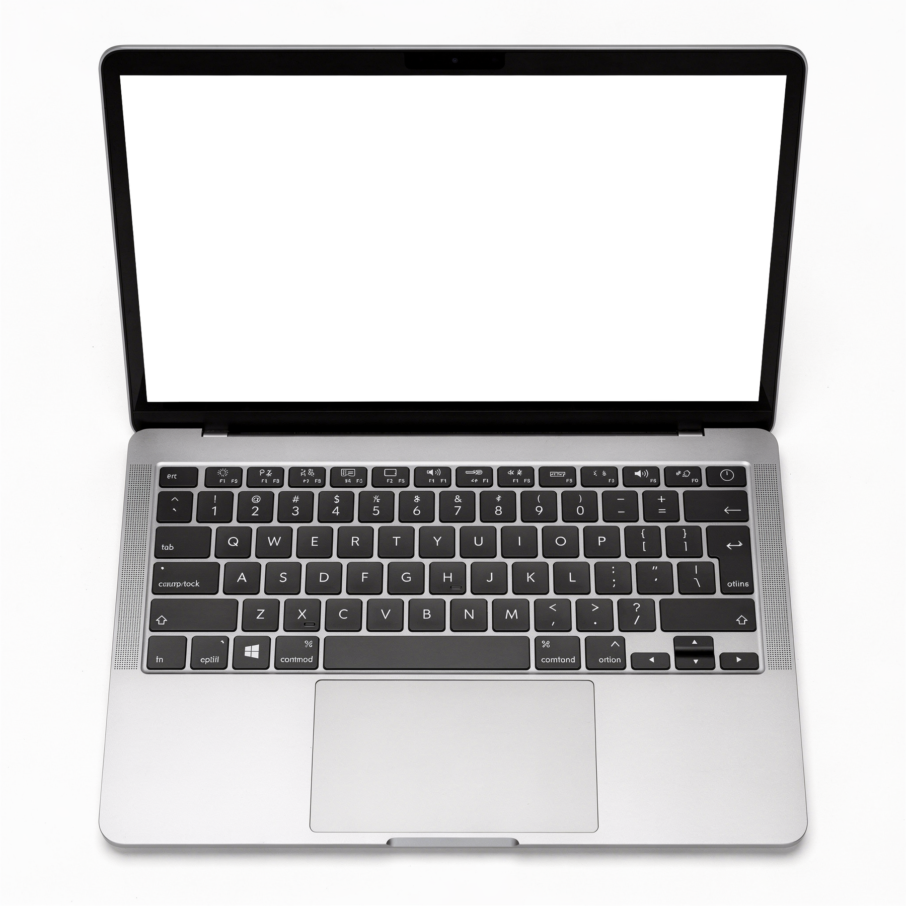 Laptop Mockup — Generic Topdown Open — High-Res PNG with Transparent Screen | Commercial Use | bulkmockup | MockupBulk