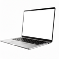 Laptop Mockup — Isolated Open Three Quarter — High-Resolution Transparent PNG | bulkmockup | Commercial Use | MockupBulk