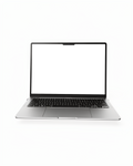 Laptop Mockup | Isolated Open Three Quarter | High-Res PNG with Transparent Screen | Commercial Use | bulkmockup | MockupBulk