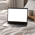 No P Bed Morning Laptop Mockup | Screen Mockup PNG | bulkmockup Download | For UI/UX Designers | MockupBulk