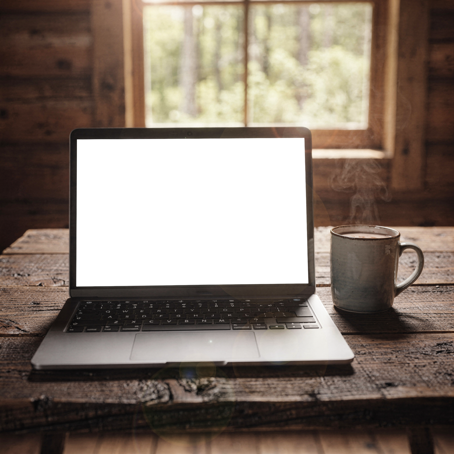 Laptop, No P Cabin Rustic | bulkmockup Transparent Mockup | PNG Download | Commercial Use | MockupBulk