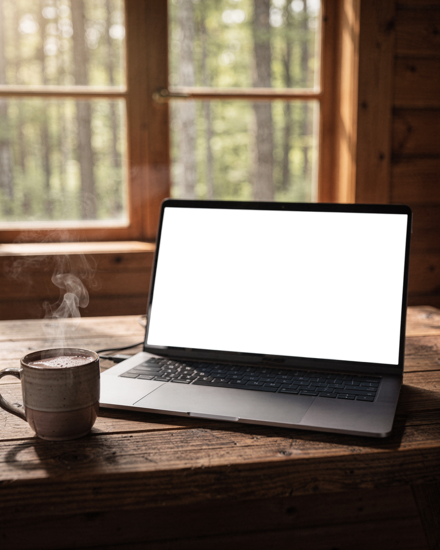 Laptop Mockup | No P Cabin Rustic | Device Screen PNG | bulkmockup Template | For Portfolio & Showcase | MockupBulk