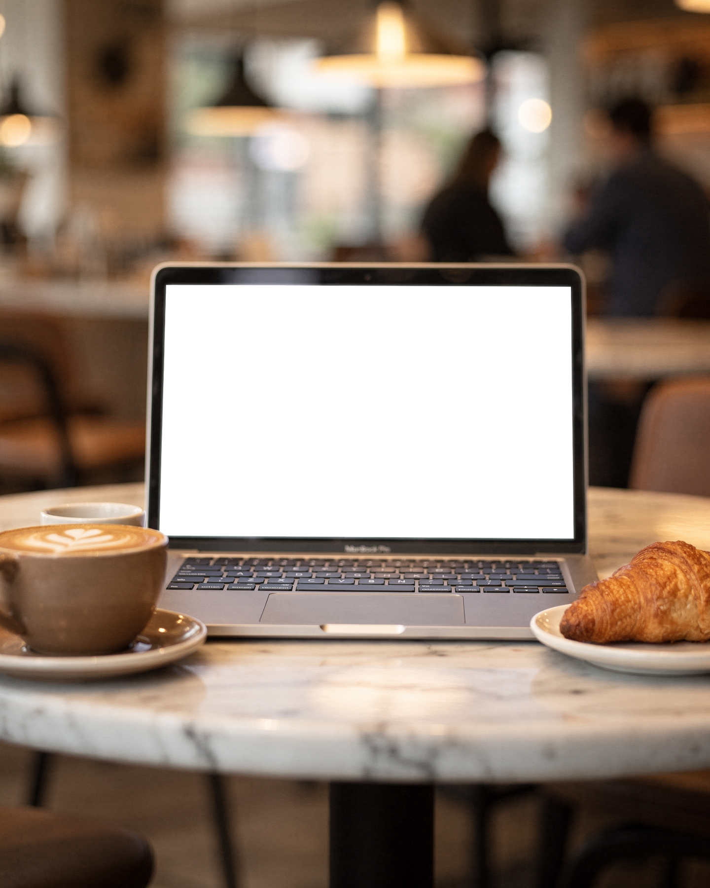 No P Cafe Table Latte Laptop Mockup | Device Mockup PNG | bulkmockup | Commercial Licence Included | MockupBulk