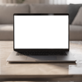 Laptop, No P Coffee Table Sofa | Screen Mockup PNG | bulkmockup Download | For UI/UX Designers | MockupBulk