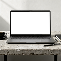 Laptop Mockup — No P Concrete Industrial — PNG Screen Template | bulkmockup Instant Download | Commercial Licence | MockupBulk