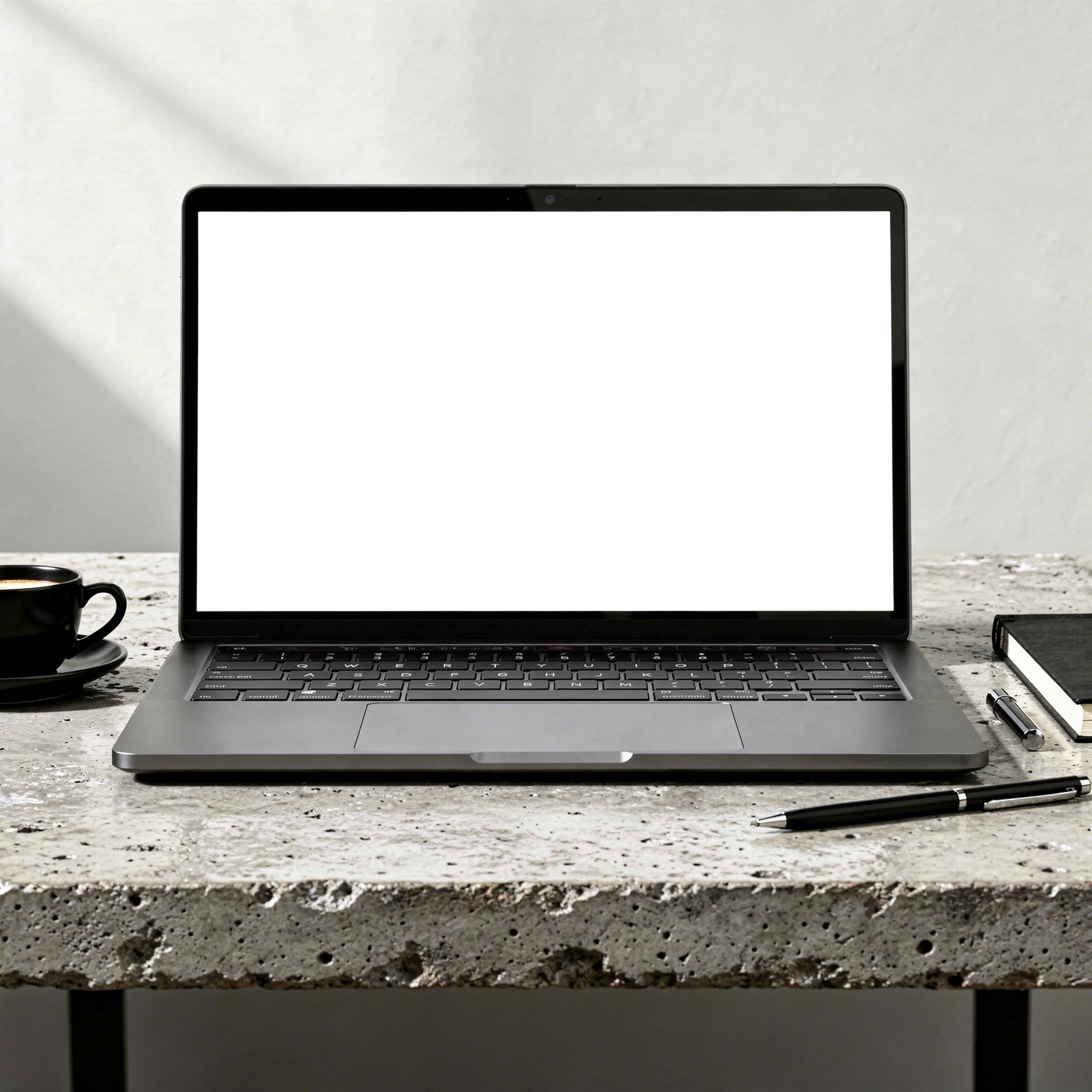 Laptop Mockup — No P Concrete Industrial — PNG Screen Template | bulkmockup Instant Download | Commercial Licence | MockupBulk