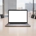 Laptop, No P Conference Table Empty | High-Resolution Transparent PNG | bulkmockup | Commercial Use | MockupBulk