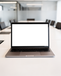 Laptop, No P Conference Table Empty | Instant PNG Download | Transparent Screen | Commercial Use | MockupBulk