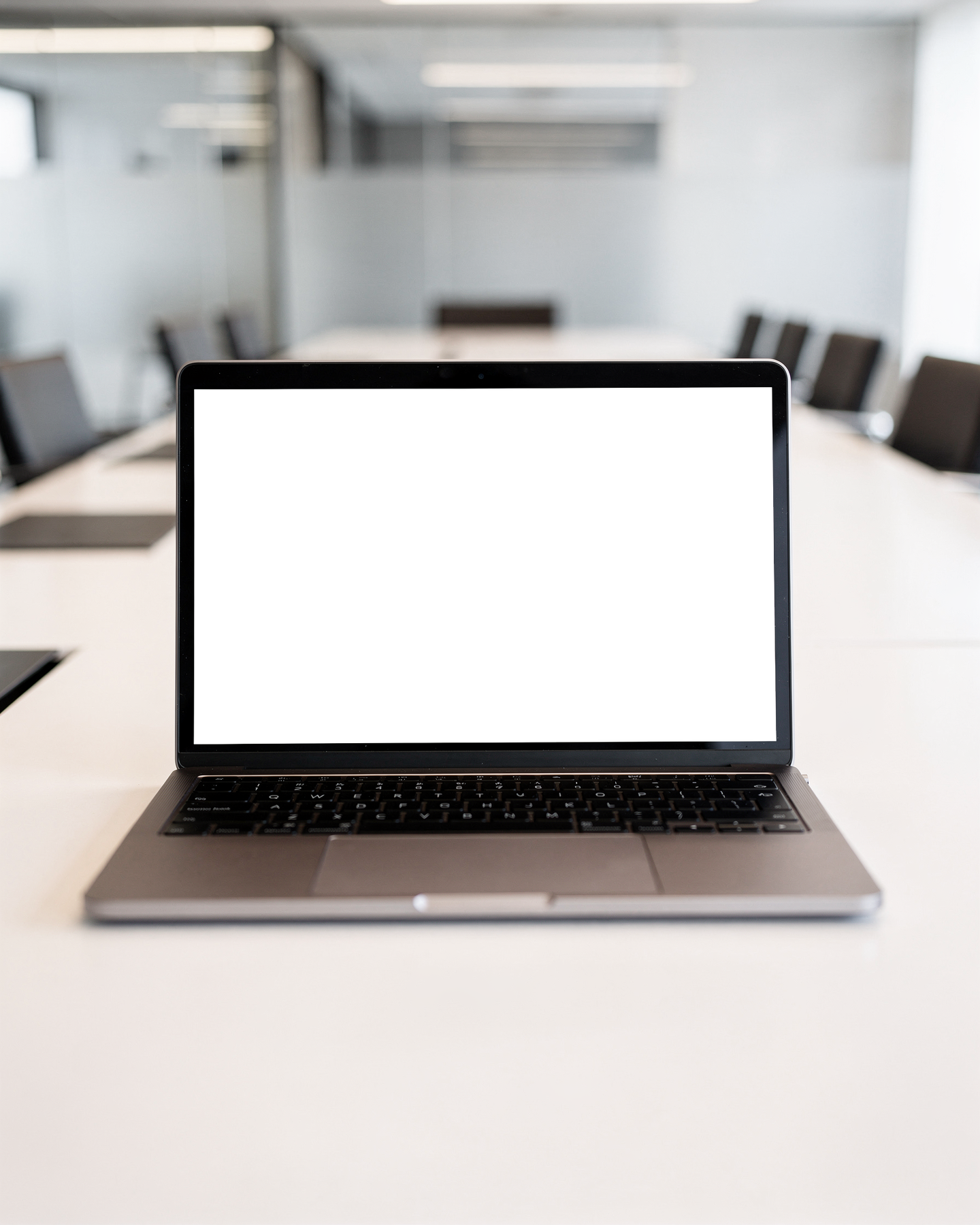 Laptop, No P Conference Table Empty | Instant PNG Download | Transparent Screen | Commercial Use | MockupBulk