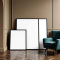Art Deco Premium Interior Mockup — Plain Square Frame Square 1:1 — Perspective View — #04290 | MockupBulk