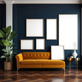 Art Deco Lifestyle Frame Mockup — Plain Square Frame Square 1:1 — Perspective View — #04295 | MockupBulk