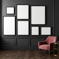Art Deco Wall Art Mockup — Plain Square Frame Square 1:1 — Perspective View — #04297 | MockupBulk
