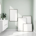 Spa Bathroom Professional Frame Mockup — Plain Square Frame Square 1:1 — Perspective View — #04383 | MockupBulk