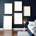 Dark Bedroom Lifestyle Frame Mockup — Plain Square Frame Square 1:1 — Perspective View — #04288 | MockupBulk
