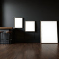 Cafe & Bar Editorial Room Mockup — Plain Square Frame Square 1:1 — Perspective View — #04391 | MockupBulk
