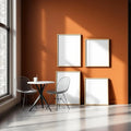 Cafe & Bar Room Scene Mockup — Plain Square Frame Square 1:1 — Perspective View — #04392 | MockupBulk