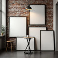 Cafe & Bar Room Scene Mockup — Plain Square Frame Square 1:1 — Perspective View — #04393 | MockupBulk