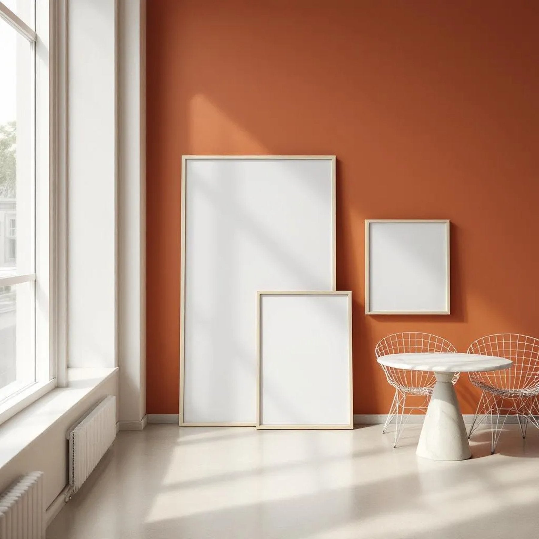 Cafe & Bar Premium Interior Mockup — Plain Square Frame Square 1:1 — Perspective View — #04395 | MockupBulk