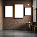 Cafe & Bar Premium Interior Mockup — Plain Square Frame Square 1:1 — Perspective View — #04396 | MockupBulk