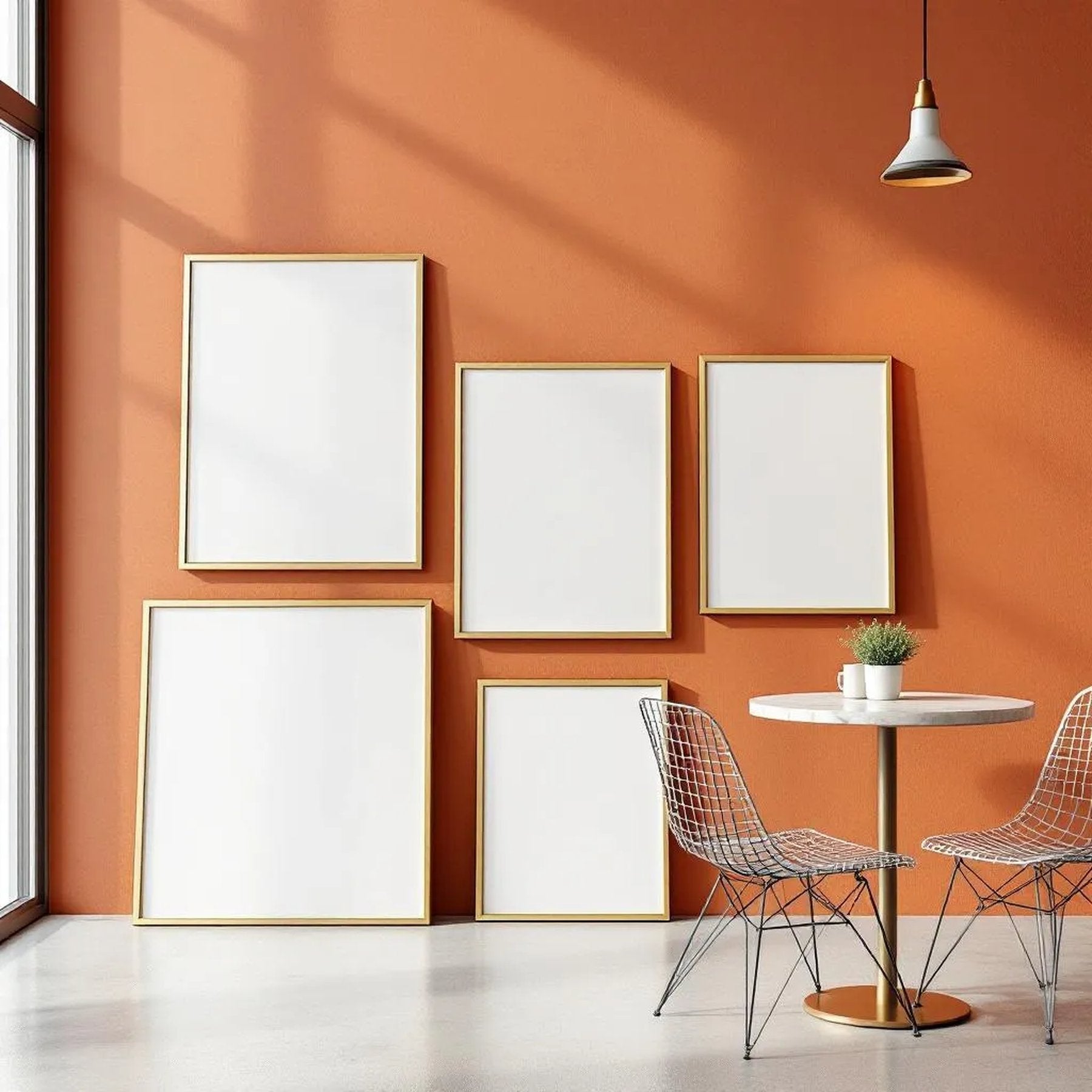 Cafe & Bar High-Res Frame Mockup — Plain Square Frame Square 1:1 — Perspective View — #04398 | MockupBulk