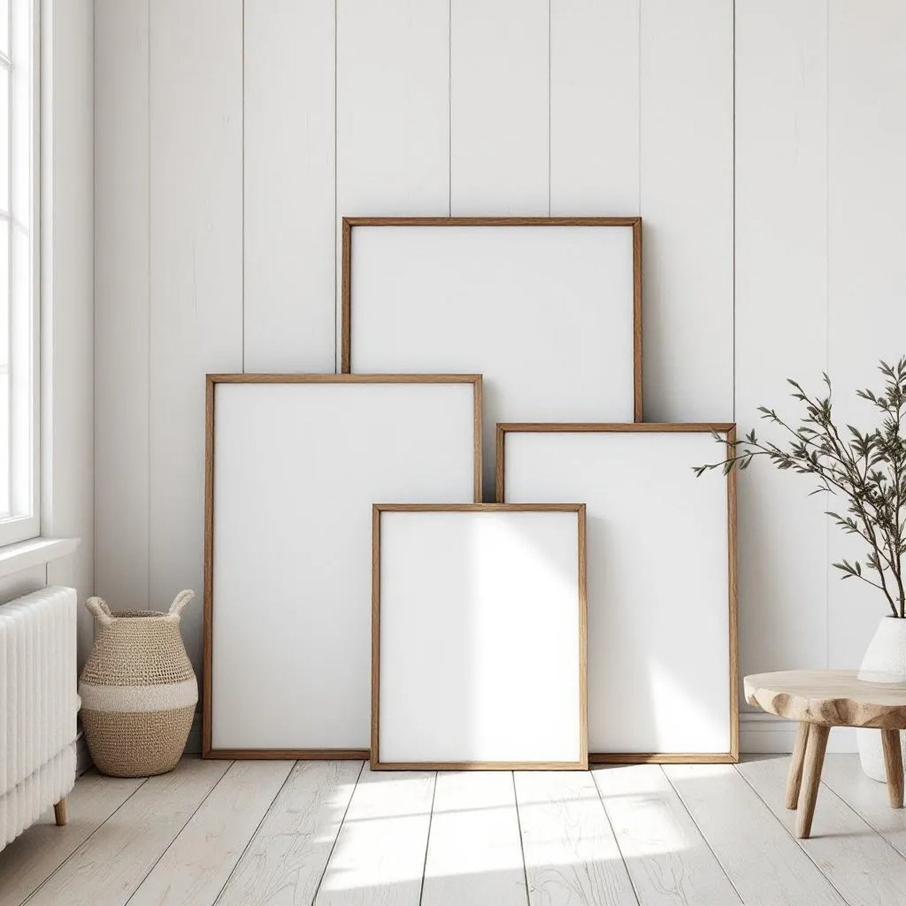 Coastal Premium Interior Mockup — Plain Square Frame Square 1:1 — Perspective View — #04309 | MockupBulk