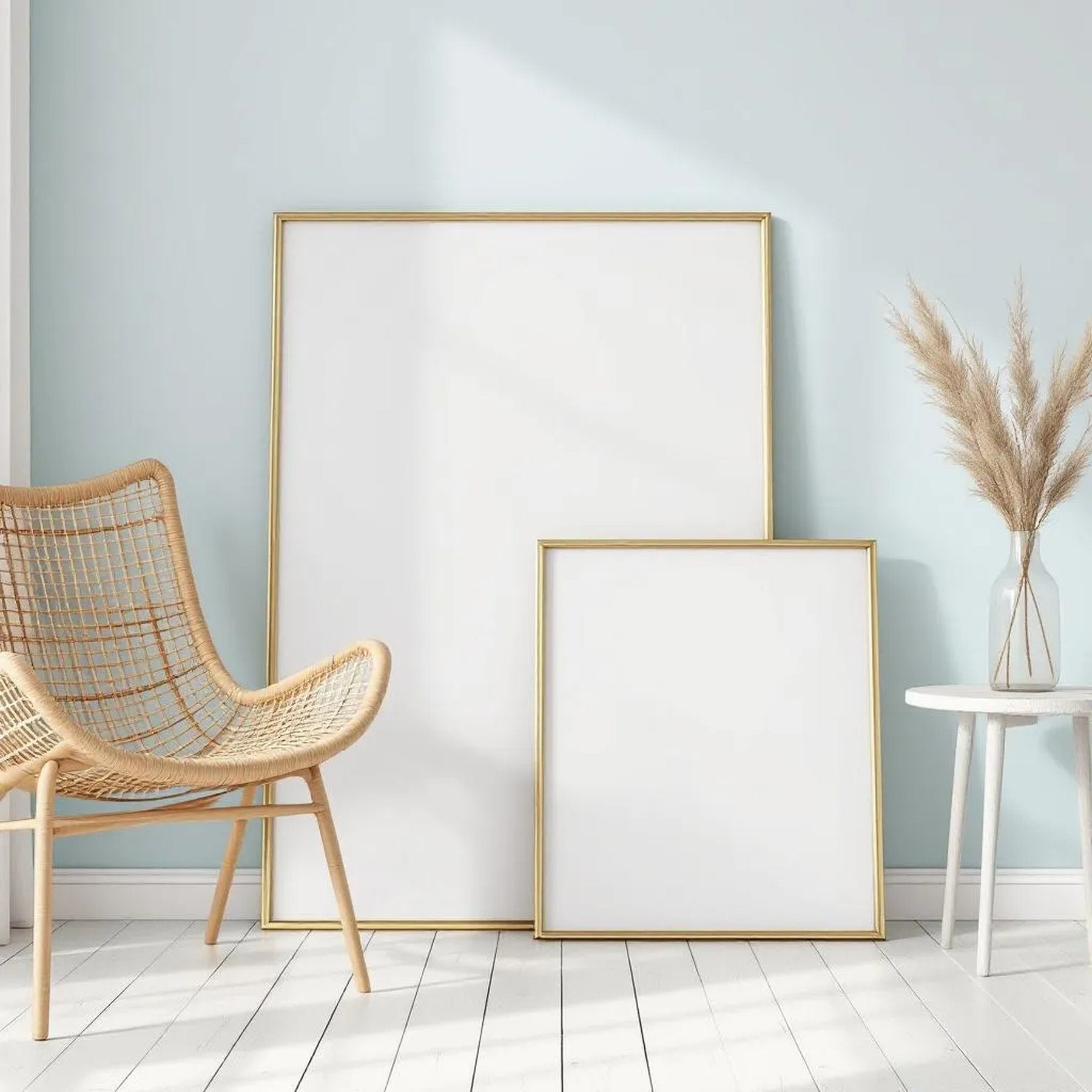 Coastal Lifestyle Frame Mockup — Plain Square Frame Square 1:1 — Perspective View — #04310 | MockupBulk