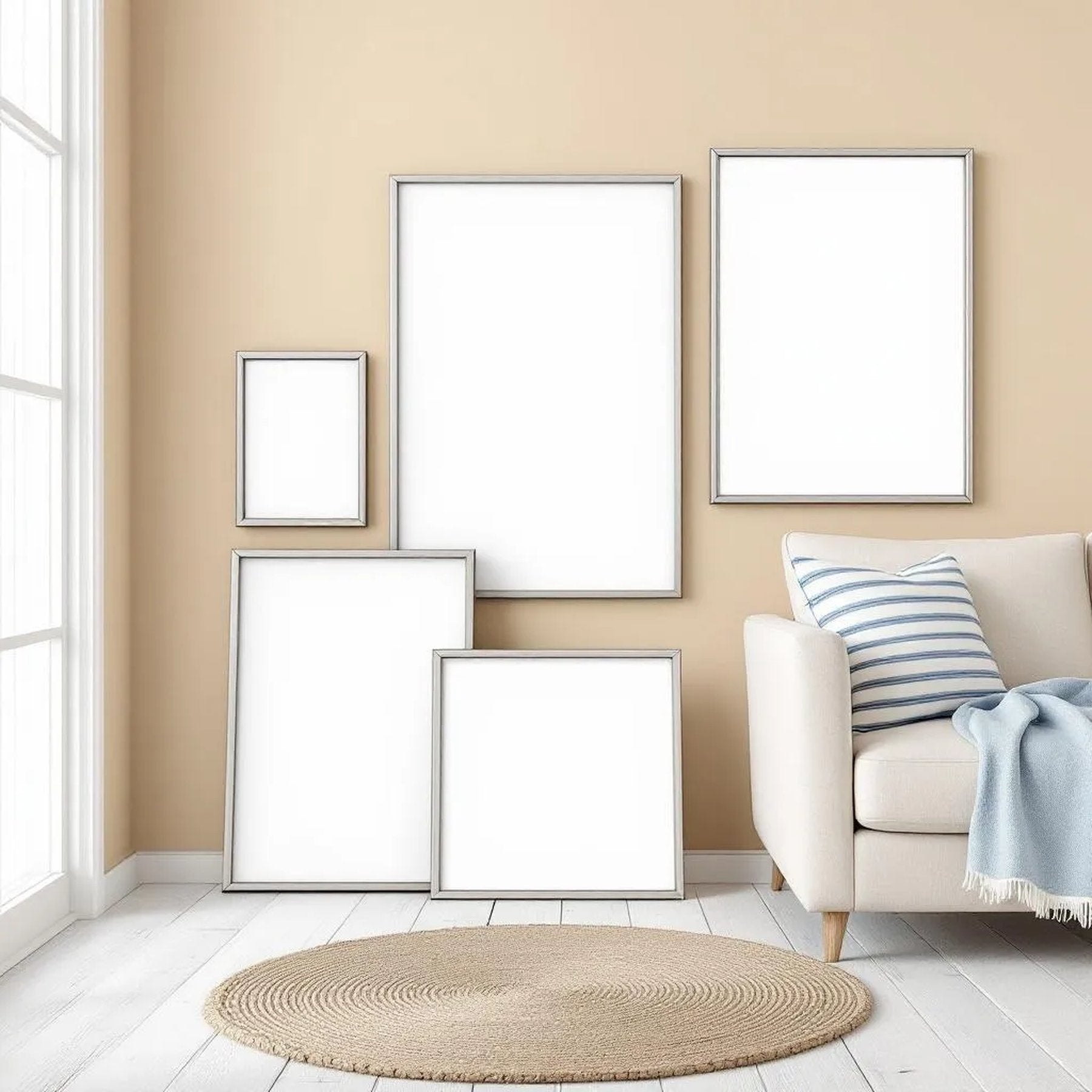 Coastal Professional Frame Mockup — Plain Square Frame Square 1:1 — Perspective View — #04311 | MockupBulk