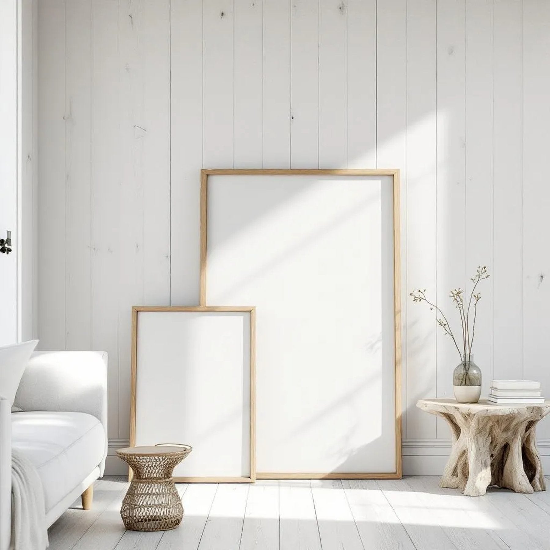 Coastal Frame Display Mockup — Plain Square Frame Square 1:1 — Perspective View — #04312 | MockupBulk