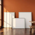 Dining Room High-Res Frame Mockup — Plain Square Frame Square 1:1 — Perspective View — #04359 | MockupBulk