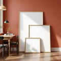 Dining Room Lifestyle Frame Mockup — Plain Square Frame Square 1:1 — Perspective View — #04360 | MockupBulk