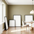 Dining Room Lifestyle Frame Mockup — Plain Square Frame Square 1:1 — Perspective View — #04361 | MockupBulk