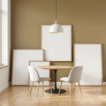 Dining Room Lifestyle Frame Mockup — Plain Square Frame Square 1:1 — Perspective View — #04364 | MockupBulk