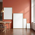 Dining Room Lifestyle Frame Mockup — Plain Square Frame Square 1:1 — Perspective View — #04366 | MockupBulk