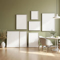 Dining Room Room Scene Mockup — Plain Square Frame Square 1:1 — Perspective View — #04367 | MockupBulk